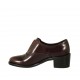 Woman's highfronted shoe with elastic band in dark brown leather heel 5 - Available sizes:  33, 43