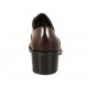 Woman's highfronted shoe with elastic band in dark brown leather heel 5 - Available sizes:  33, 43