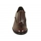 Woman's highfronted shoe with elastic band in dark brown leather heel 5 - Available sizes:  33, 43