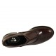 Woman's highfronted shoe with elastic band in dark brown leather heel 5 - Available sizes:  33, 43
