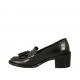 Woman's loafer with tassels in black leather heel 5 - Available sizes:  43