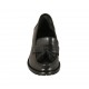 Woman's loafer with tassels in black leather heel 5 - Available sizes:  43