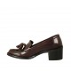 Mocassin pour femmes avec glands en cuir marron foncé talon 5 - Pointures disponibles:  33, 34, 43