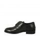 Scarpa elegante stringata derby da donna in pelle nera tacco 3 - Misure disponibili: 32, 43, 45