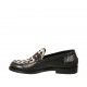 Mocassin pour femmes en cuir noir et tacheté talon 2 - Pointures disponibles:  33, 43