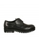 Scarpa derby stringata da donna in pelle nera tacco 3 - Misure disponibili: 32, 42, 43, 44