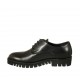 Zapato derby con cordones para mujer en piel negra tacon 3 - Tallas disponibles:  32, 42, 43, 44