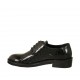Zapato derby para mujer con cordones en charol negro imprimido tacon 3 - Tallas disponibles:  32