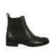Stivaletto da donna con elastici e borchie in pelle nera tacco 3 - Misure disponibili: 32