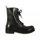 Botin para mujer modelo combate con cordones, cremallera y puntera en piel negra tacon 3 - Tallas disponibles:  32
