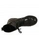 Bottines pour femmes stil combat avec lacets, fermeture éclair et bout droit en cuir noir talon 3 - Pointures disponibles:  32