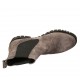 Woman's ankle boot with elastic bands and wingtip in grey suede heel 3 - Available sizes:  33, 43