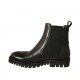 Bottines avec élastiques à bout golf pour femmes en cuir noir talon 3 - Pointures disponibles:  43