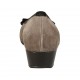 Decolté da donna con accessorio in pelle nera e camoscio taupe zeppa 3 - Misure disponibili: 42, 43