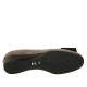 Zapato de salon con accesorio para mujer en piel negra y gamuza gris pardo cuña 3 - Tallas disponibles:  42, 43