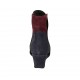Bottines pour femmes avec fermeture éclair et elastique en daim noir, bleu et bordeaux talon compensé 5 - Pointures disponibles:  33, 43, 44
