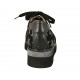 Scarpa stringata da donna in pelle e vernice nera e camoscio stampato nero e grigio zeppa 4 - Misure disponibili: 33, 34, 43, 44