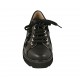 Zapato con cordones para mujer en piel y charol negro y gamuza estampada negra y gris cuña 4 - Tallas disponibles:  34, 43