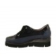 Scarpa stringata con cerniera in camoscio, vernice e pelle stampata blu zeppa 4 - Misure disponibili: 34, 42, 43