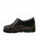 Scarpa accollata con cerniera e elastici da donna in vernice e camoscio nero e stampato zeppa 4 - Misure disponibili: 33, 34, 43, 45