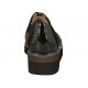 Scarpa accollata con cerniera e elastici da donna in vernice e camoscio nero e stampato zeppa 4 - Misure disponibili: 33, 34, 43, 45