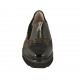 Scarpa accollata con cerniera e elastici da donna in vernice e camoscio nero e stampato zeppa 4 - Misure disponibili: 33, 34, 43, 45
