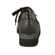 Scarpa stringata con cerniera in pelle, camoscio e vernice nera zeppa 4 - Misure disponibili: 42