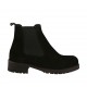 Botines para mujer con elasticos en gamuza negra tacon 3 - Tallas disponibles:  32, 33, 34, 43, 45