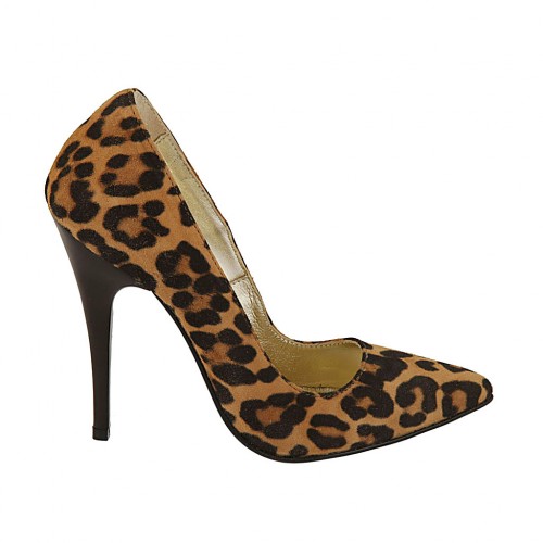 Decolté da donna in camoscio maculato tacco 11 - Misure disponibili: 32, 42