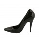 Escarpin pour femmes à bout pointu en cuir verni noir avec talon 11 - Pointures disponibles:  33, 42, 44, 46