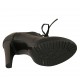 Zapato para mujer en piel negra con cordones y plataforma tacon 11 - Tallas disponibles:  31, 32, 34, 42
