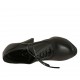 Woman's laced shoe with platform in black leather heel 11 - Available sizes:  31, 32, 34, 42