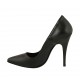 Escarpin à bout pointu pour femmes en cuir noir con talon 11 - Pointures disponibles:  42