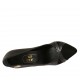 Escarpin pour femmes avec accessoire en daim et cuir noir talon 11 - Pointures disponibles:  42, 44, 46