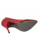 Decolté da donna con accessorio in pelle e camoscio rosso tacco 11 - Misure disponibili: 31, 42