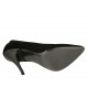 Zapato de salon a punta en gamuza negra para mujer con tacon 11 - Tallas disponibles:  31, 32, 42, 46