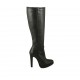 Woman's boot in black leather with zipper and platform heel 11 - Available sizes:  32