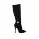 Bottes pour femmes en daim noir avec accessoire et talon 11 - Pointures disponibles:  42