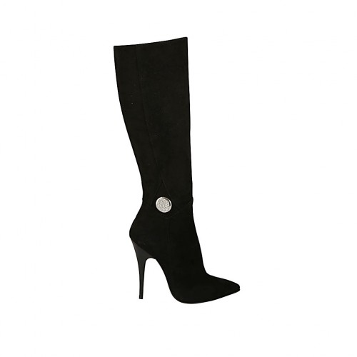 Botas para mujer en gamuza con accessorio y tacon 11 - Tallas disponibles:  42