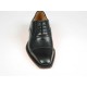 Herrenoxfordschuh mit Schnürsenkeln und Kappe aus schwarzem Leder - Verfügbare Größen:  40