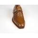 Men's elegant shoe with buckle in tan-colored leather - Available sizes:  37, 39, 43, 44, 47, 50, 51