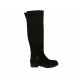 Stivale alto da donna con fibbia e cerniera in camoscio nero tacco 3 - Misure disponibili: 33, 34