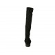 Stivale alto da donna con fibbia e cerniera in camoscio nero tacco 3 - Misure disponibili: 33, 34