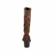 Demi-bottes pour femmes en daim et matériau élastique marron talon 6 - Pointures disponibles:  42