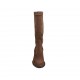 Botas de media caña para mujer en gamuza y material elastico marron con tacon 6 - Tallas disponibles:  42