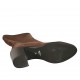Demi-bottes pour femmes en daim et matériau élastique marron talon 6 - Pointures disponibles:  42