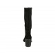 Woman's calf-high boot in black suede and elastic material heel 6 - Available sizes:  32