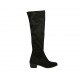 Woman's knee-high pointy boot in black suede and elastic material heel 4 - Available sizes:  34