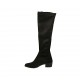 Bottes au genou à bout pointu pour femmes en daim et matériau élastique noir talon 4 - Pointures disponibles:  34