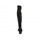 Woman's knee-high pointy boot in black suede and elastic material heel 4 - Available sizes:  34